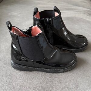 Nordstrom Kids Black Patent Chelsea Boots